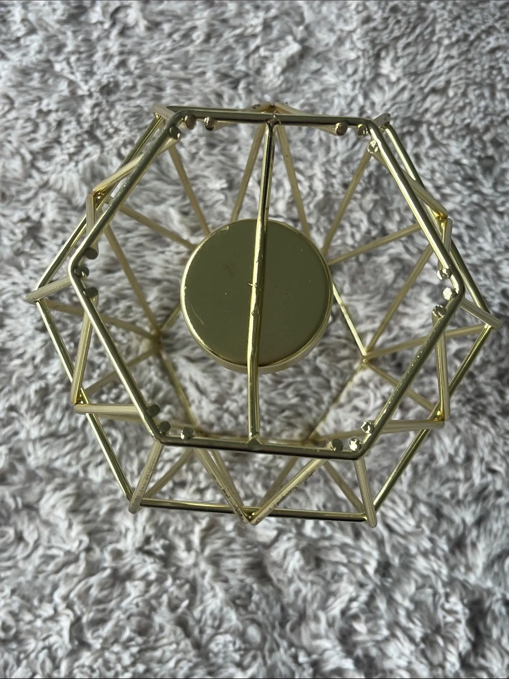 Source Unknown Gold Geometric Candle Holder